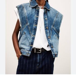 NWT Ba&sh Max Blue Denim Vest